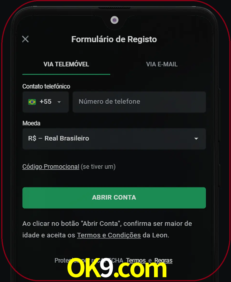 Abra o aplicativo e inicie o processo de registro.